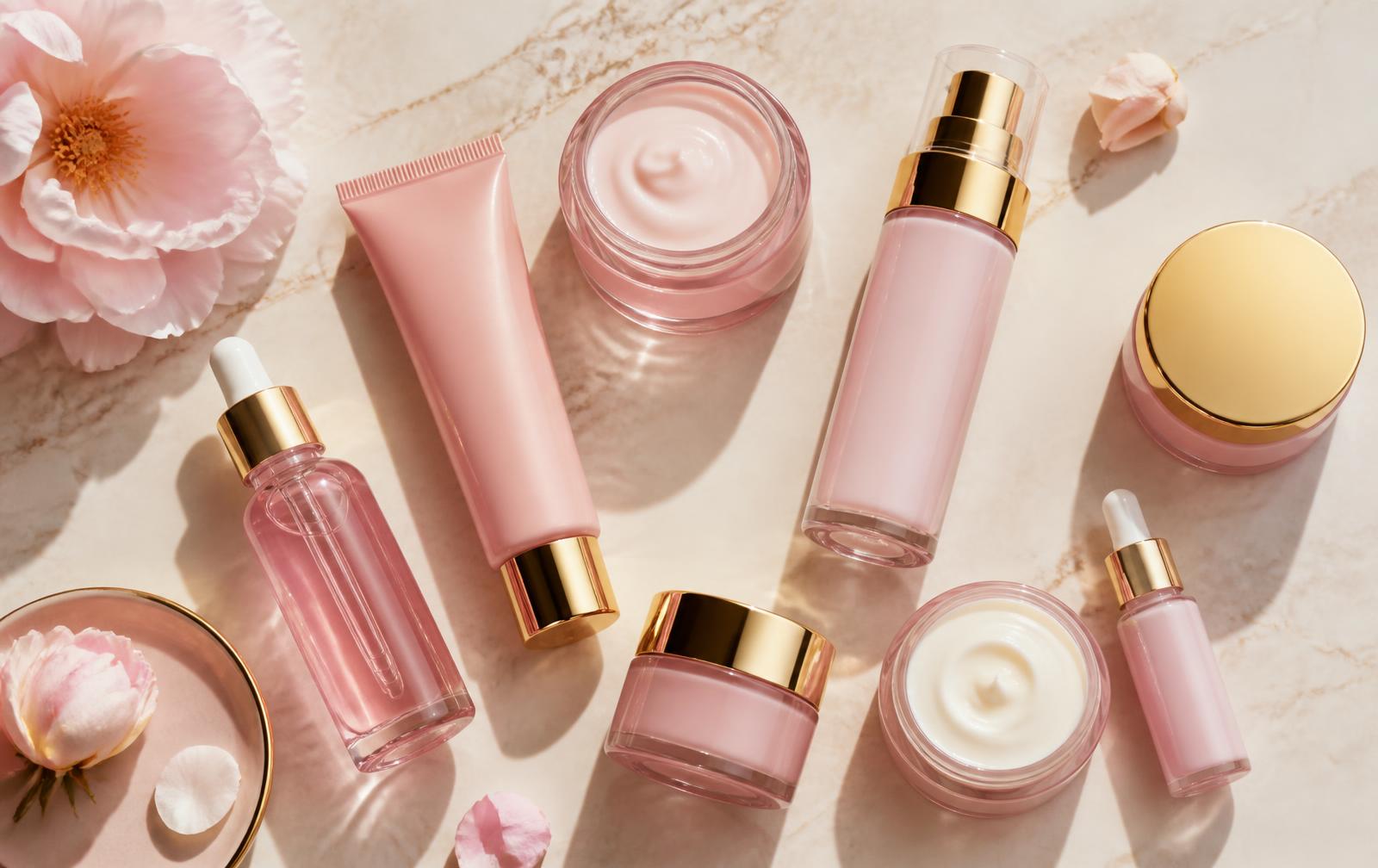 Flat lay of the Hot Mess Kushmetics product collection